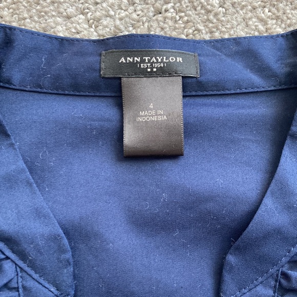 Ann Taylor Factory V-Neck Ruffled Button Down Shirt - Picture 6 of 7